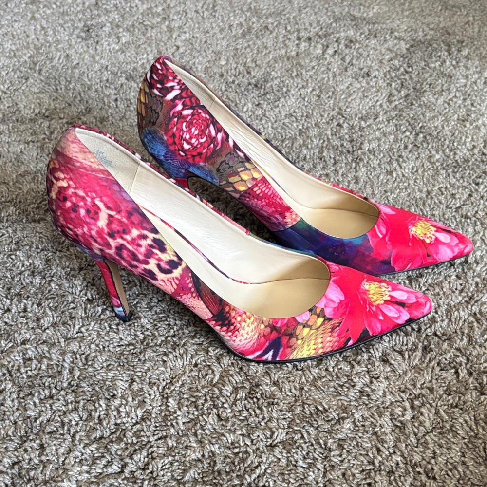 Nine West Multicolor Floral Heels